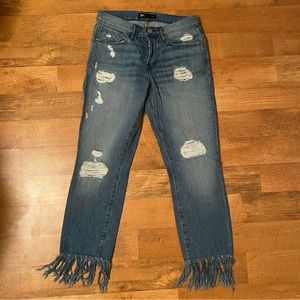 3x1 Relaxed Fit Fringe Jeans Size 26